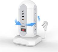 💡 beva многофункциональная полоса питания: 15 розеток, 4 usb-порта, защита от скачков напряжения с выдвижным кабелем – идеально подходит для дома, офиса, отеля, общежития – сертифицировано etl. логотип