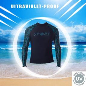 img 2 attached to 🌞 Stay Protected in the Sun with MZ Garment Men's UV Sun Protection Rash Guard: UPF 50+ Long Sleeve Crew Sun Shirt for Surfing and More!