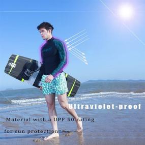 img 1 attached to 🌞 Stay Protected in the Sun with MZ Garment Men's UV Sun Protection Rash Guard: UPF 50+ Long Sleeve Crew Sun Shirt for Surfing and More!