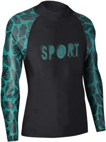 img 4 attached to 🌞 Stay Protected in the Sun with MZ Garment Men's UV Sun Protection Rash Guard: UPF 50+ Long Sleeve Crew Sun Shirt for Surfing and More!