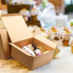 img 1 attached to 🎁 Набор из 25 картонных подарочных коробок MESHA Kraft с крышками - идеально подходит для предложения подружкам невесты, друзьям жениха, крестной матери, дня рождения, годовщины, рождественских подарков, вечеринки, свадьбы, вечеринки для будущей мамы - Размер: 8х8х4 дюймов.