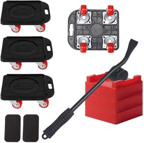 img 4 attached to 🛋️ Heavy-Duty Furniture Moving Tool: 5-Piece Roller Set with 440 lbs Capacity, 360° Rotating Silent Trolley for Easy Heavy Furniture Handling