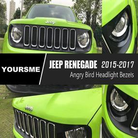img 3 attached to 🐦 Yoursme Front Light Bezel Upgrade: Angry Bird Style Headlight Lamp Covers - Perfect Fit for Jeep Renegade 2015-2018