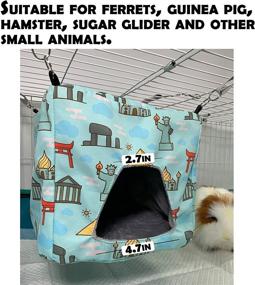 img 1 attached to 🐹 Ultimate Small Pet Comfort: Guinea Pig Hideout Starter Kit with Ferret Hammock Cage Accessories, Offering 3 Styles - Double Hammock, Square House, and Tunnel Bed