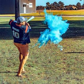 img 1 attached to 🎉 Gender Reveal Baseball Set: Exploding Powder, Boy or Girl Baby Revealing Party - 2 Baseballs (Blue & Pink)