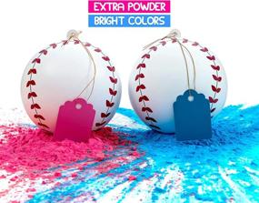 img 3 attached to 🎉 Gender Reveal Baseball Set: Exploding Powder, Boy or Girl Baby Revealing Party - 2 Baseballs (Blue & Pink)