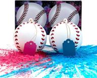 🎉 gender reveal baseball set: exploding powder, boy or girl baby revealing party - 2 baseballs (blue & pink) логотип