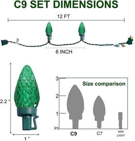 img 2 attached to 🍀 Twinkle Star C9 Christmas Lights: 12 FT Green Strawberry String Lights - Indoor/Outdoor Decor for St. Patrick's Day, Easter Holiday Party