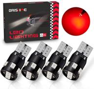 brishine 300lm canbus error free led bulbs - ultra bright 9-smd 2835 chipsets in brilliant red for map dome rear side marker lights, tail center high mount stop lights (pack of 4) logo