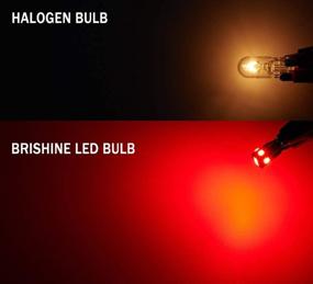 img 2 attached to BRISHINE 300LM Canbus Error Free LED Bulbs - Ultra Bright 9-SMD 2835 Chipsets in Brilliant Red for Map Dome Rear Side Marker Lights, Tail Center High Mount Stop Lights (Pack of 4)