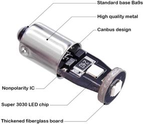 img 1 attached to 🔵 Yoper BA9S 53 57 1895 64111 LED Car Canbus Light Bulb 12V Deep Blue 10pcs