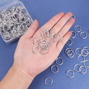 img 2 attached to PH PandaHall 200pcs 18mm Silver Aluminum Open Jump Rings - Ideal for Choker Necklaces, Bracelet Chain Maille, and Jewelry Making Connectors