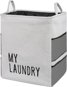 img 4 attached to 🧺 Large Fabric Laundry Basket: Collapsible, Drawstring & Mesh Pockets – Home & Dorm Room Storage Solution