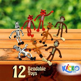 img 1 attached to Kicko Bendable Toys - 12 Pack Assorted Zoo Animals - Versatile Stress Relief, Party Prizes, Birthday Gifts & More