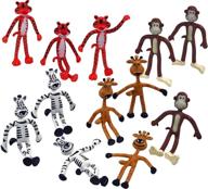 kicko bendable toys - 12 pack assorted zoo animals - versatile stress relief, party prizes, birthday gifts & more логотип