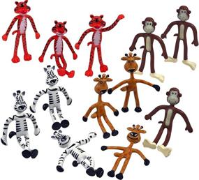 img 4 attached to Kicko Bendable Toys - 12 Pack Assorted Zoo Animals - Versatile Stress Relief, Party Prizes, Birthday Gifts & More