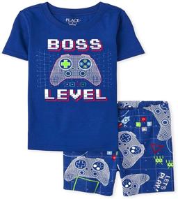 img 1 attached to 🎮 Boys Glow Video Game Snug Fit Cotton Pajamas by The Children's Place: Comfort and Fun Combined!