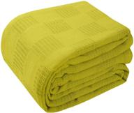 🛏️ bliss casa premium cotton blanket twin green - luxuriously soft and breathable thermal blanket - perfect for layering on beds, all year round logo