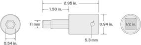 img 1 attached to Текст на русском: "Торцевая головка с внешним шестигранником TEKTON 11 мм для ударного винтовера: SIB23211 - инструмент с высокой производительностью для эффективной работы