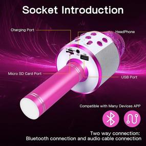 img 1 attached to IJO Handheld Bluetooth Karaoke Microphone-Birthday Fun Singing Toys For Kids Age 3 4 5 6 7 8 9 10 Years Old Girls And Boys(Rose Red)