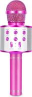 ijo handheld bluetooth karaoke microphone-birthday fun singing toys for kids age 3 4 5 6 7 8 9 10 years old girls and boys(rose red) logo