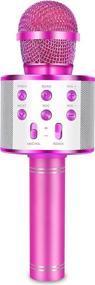 img 4 attached to IJO Handheld Bluetooth Karaoke Microphone-Birthday Fun Singing Toys For Kids Age 3 4 5 6 7 8 9 10 Years Old Girls And Boys(Rose Red)