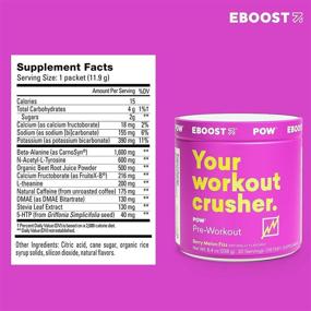 img 2 attached to 🍓 EBOOST POW Natural Pre-Workout: Berry Melon Fizz - Boost Performance, Energy, and Focus - 20 Servings for Men and Women - Non-GMO, Gluten-Free Supplement - Joint Mobility Support, No Creatine