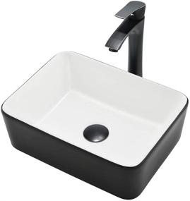 img 4 attached to 🚰 VASOYO Rectangle Bathroom Sink and Faucet Combo: 16x12 Matte Black Vessel Sink with Pop-Up Drain