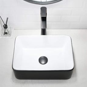 img 2 attached to 🚰 VASOYO Rectangle Bathroom Sink and Faucet Combo: 16x12 Matte Black Vessel Sink with Pop-Up Drain