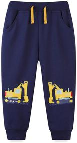 img 2 attached to 👖 Comfortable and Stylish Toddler Jogger Sweatpants Playwear: Boys' Clothing 2 Pack