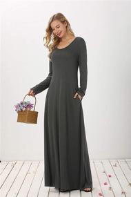 img 2 attached to LONGLING Bohemian Sleeveless Pockets Bordeaux Women's Clothing for Dresses