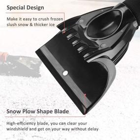 img 3 attached to ❄️ Ice Scraper for Car Windshield (2 Pack) | Plow-like Snow Scraper | Heavy-duty Frost Snow Ice Removal for Windows | Scratch-free | Use in All Winter Conditions | Easy Storage | Works Best on Any Size Vehicle