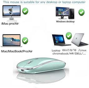 img 2 attached to Wireless Mouse For Chromebook MacBook Pro MacBook Air Laptop Mac IMac Microsoft Desktop Computer Mice Win 7/8/10 PC HP DELL Blue