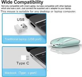 img 1 attached to Wireless Mouse For Chromebook MacBook Pro MacBook Air Laptop Mac IMac Microsoft Desktop Computer Mice Win 7/8/10 PC HP DELL Blue