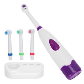 img 3 attached to Чистящая электрическая зубная щетка с защитой от воды и щетинами DuPont
