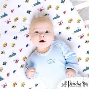 img 1 attached to 🚢 Frenchie Mini Couture Single Pack Fitted Crib Sheet for Cars, Boats, and Planes - 100% Cotton, 28 x 52 x 8in