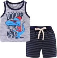 🐊 mud kingdom boys tank shorts set - cute cartoon crocodile navy stripe - size 4t logo