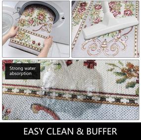 img 1 attached to 🧺 Aocii Kitchen Rugs: Non-Slip, Washable, European Style 18x31'' Mats for Stress-Free Cooking