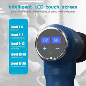 img 2 attached to 💪 ROTAI Electric Muscle Massage Gun - Quiet Handheld Percussion Deep Tissue Pain Soreness Relief - 20 Adjustable Speeds - Rechargeable LCD Massager with 6 Attachments - Blue