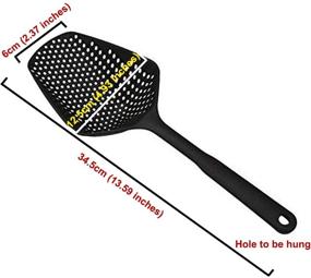 img 3 attached to 🍳 TangoLL Nylon Slotted Spoon Colander Strainer Kitchen Food Drain Shovel - Black