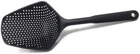 img 1 attached to 🍳 TangoLL Nylon Slotted Spoon Colander Strainer Kitchen Food Drain Shovel - Black