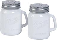 white glass mason jar pepper shakers logo