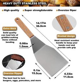 img 2 attached to 🔪 8-Piece Professional Griddle Accessories Kit by ROMANTICIST - High-Quality Stainless Steel Grill Spatula Set for Outdoor Cooking on Grills, Griddles, Hibachis - Perfect Grill Gift for Birthdays and Weddings