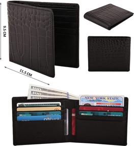 img 3 attached to Crocodile Embossed Leather Blocking Bifold Men's Accessories in Wallets, Card Cases & Money Organizers