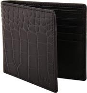 crocodile embossed leather blocking bifold men's accessories in wallets, card cases & money organizers logo