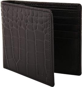 img 4 attached to Crocodile Embossed Leather Blocking Bifold Men's Accessories in Wallets, Card Cases & Money Organizers