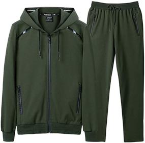 img 1 attached to 🍏 Men's Army Green Modern Fantasy Tracksuit Sweatsuit: Active and Comfortable Clothing
