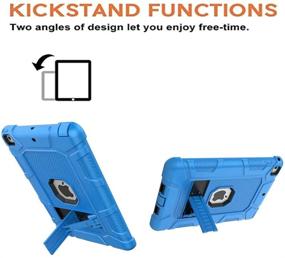 img 1 attached to iPad Mini 5/4 Case: Shockproof Hybrid Armor Cover with Built-in Kickstand - Blue & Black