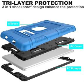 img 2 attached to iPad Mini 5/4 Case: Shockproof Hybrid Armor Cover with Built-in Kickstand - Blue & Black