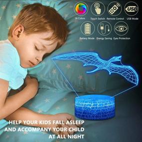 img 3 attached to 4 Pack 3D Dinosaur Night Light Set, DDD LAMP LED Illusion Lamp with 16 Color Change & Remote Control - Perfect Lighting for Bedroom, Living Room, Children, Boys, Girls - Ideal for Christmas 7378